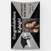 Foto van Afstuderen met zwarte en grijze vinyl Spandoek (Verticaal)