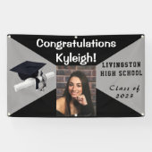 Foto van Afstuderen met zwarte en grijze vinyl Spandoek (Horizontaal)