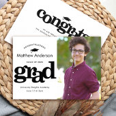 Foto van afstuderen modern, zwart wit aankondiging