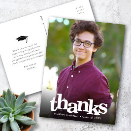 Foto van afstuderen moderne gedurfde typografie be briefkaart