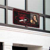 Foto van Afstuderen van zwarte en rode vinyl Spandoek (Buitenkant Gebouw)