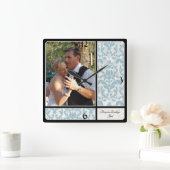 Foto van Aged  Damask Pattern Weddenschap Vierkante Klok (Huis)