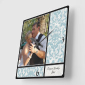 Foto van Aged  Damask Pattern Weddenschap Vierkante Klok (Hoek)