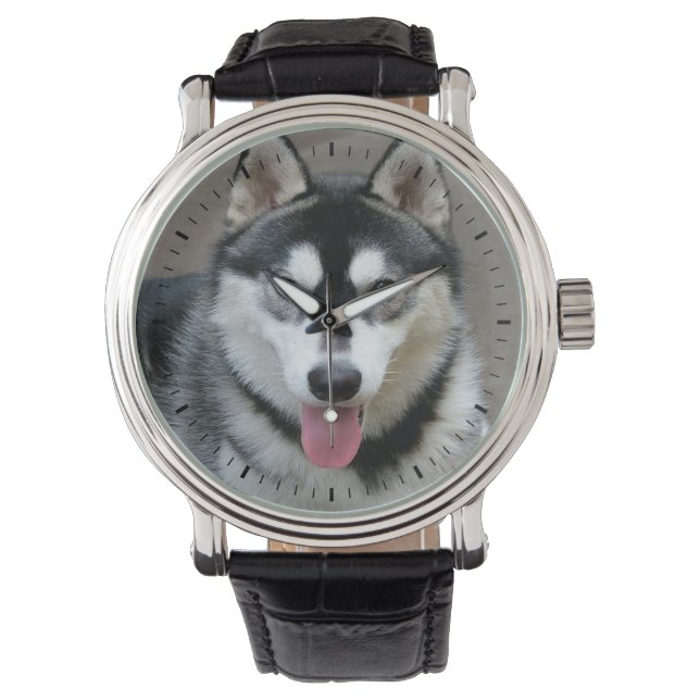 Foto van Alaskan Malamute Dog Horloge (Voorkant)