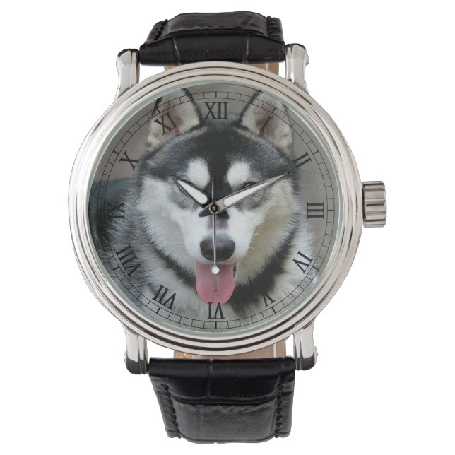 Foto van Alaskan Malamute Dog Horloge (Voorkant)