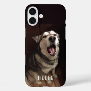 Foto van Alaskan Malamute met open mond iPhone 16 Plus Hoesje