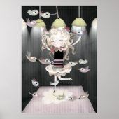 Foto van Alfred Hitchcock over de vogelgriep Poster (Voorkant)