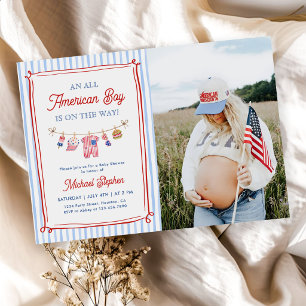Foto van All American Boy 4th July Baby Shower Kaart