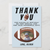 Foto van American Football Ball Birthday Boy Bedankkaart (Voorkant)