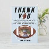 Foto van American Football Ball Birthday Boy Bedankkaart (Staand voorkant)