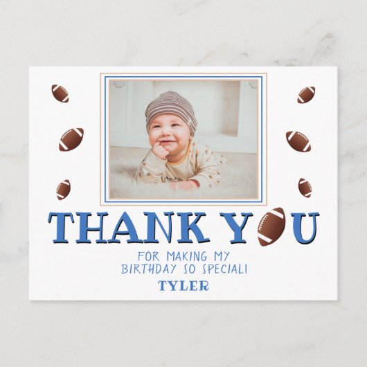 Foto van American Football Ball Birthday Briefkaart (Voorkant)