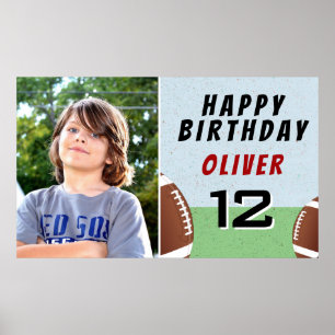 Foto van American Football Ball Birthday Party Poster
