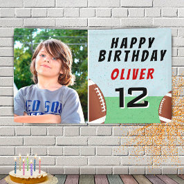 Foto van American Football Ball Birthday Party Spandoek