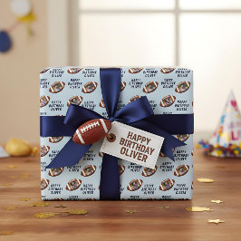 Foto van American Football Ball Happy Birthday Boy Cadeaupapier