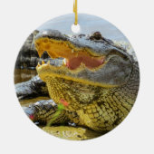 Foto van Amerikaanse alligator personaliseren Keramisch Ornament (Achterkant)