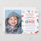 Foto van Amerikaanse virtuele 1e verjaardag Kaart (Voorkant)