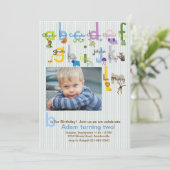 Foto van Animal ABC op geboortedag Kaart (Staand voorkant)