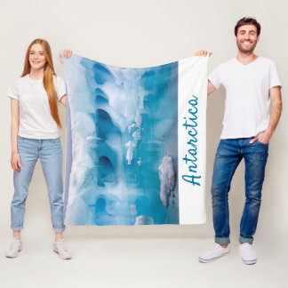 Foto van Antarctica ijsberg met tekst Fleece Deken