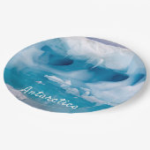 Foto van Antarctica ijsberg met tekst Papieren Bordje (Gekanteld)