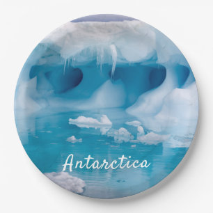 Foto van Antarctica ijsberg met tekst Papieren Bordje