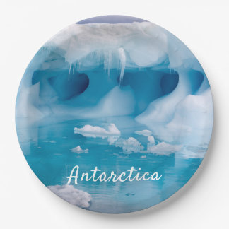 Foto van Antarctica ijsberg met tekst Papieren Bordje