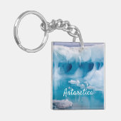 Foto van Antarctica ijsberg met tekst Sleutelhanger (Voorkant Links)