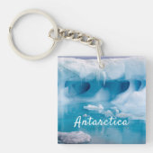 Foto van Antarctica ijsberg met tekst Sleutelhanger (Voorkant)