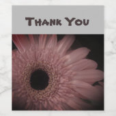 Foto van Appreciezer Roze Bloem Hartelijk dank Wijn Etiket (Enkel label)