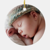 Foto van Aqua Blue Baby Keramisch Ornament (Achterkant)