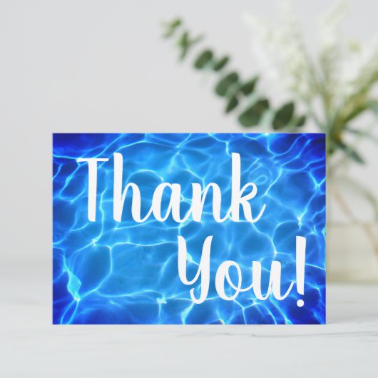 Foto van Aqua Blue Swimming Pool Bedankkaart (Staand voorkant)