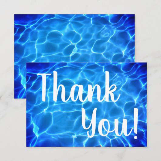 Foto van Aqua Blue Swimming Pool Bedankkaart (Voorkant / Achterkant)
