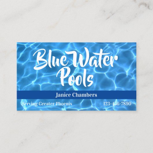 Foto van Aqua Blue Swimming Pool Visitekaartje (Voorkant)