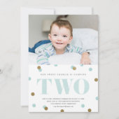 Foto van Aqua en Gold confetti op de tweede verjaa Kaart (Voorkant)