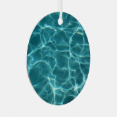 Foto van Aqua Green Swimming Pool Metalen Ornament (Voorkant Rechts)