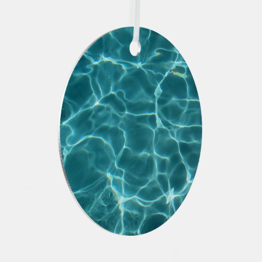Foto van Aqua Green Swimming Pool Metalen Ornament (Voorkant Rechts)