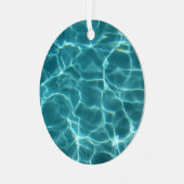 Foto van Aqua Green Swimming Pool Metalen Ornament (Voorkant links)