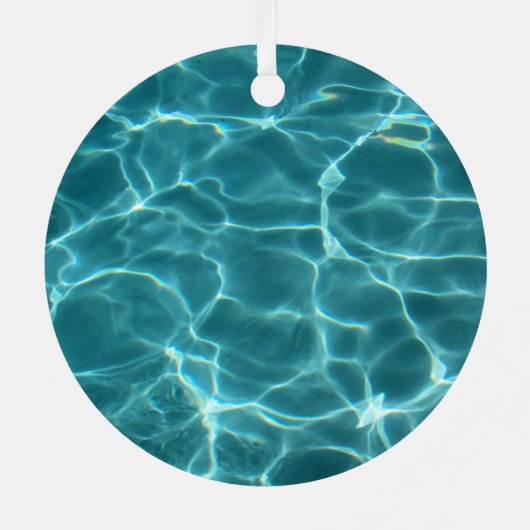 Foto van Aqua Green Swimming Pool Metalen Ornament (Achterkant)
