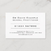 Foto van arts of huisarts visitekaartje (Achterkant)
