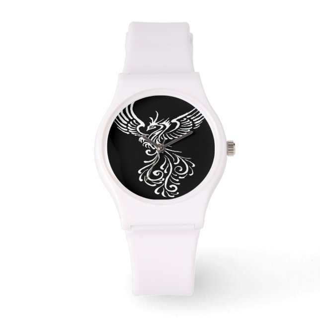 Foto van Ashes Phoenix White Illustration Horloge (Voorkant)