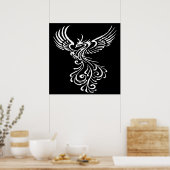 Foto van Ashes Phoenix White Illustration Poster (Keuken)