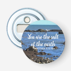Foto van Atlantic Ocean Bible Verse-aanmoediging Button Flesopener