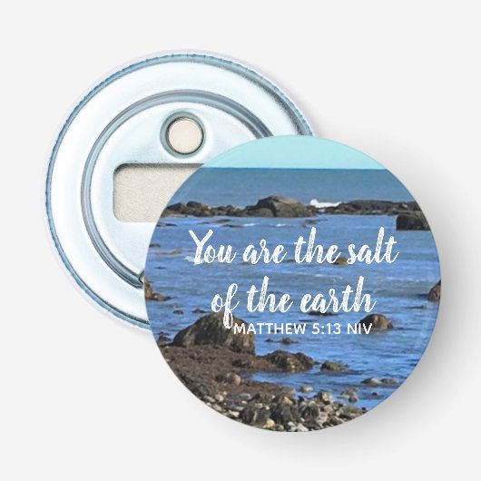 Foto van Atlantic Ocean Bible Verse-aanmoediging Button Flesopener (Voorkant)