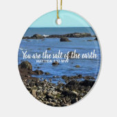 Foto van Atlantic Ocean Bible Verse-aanmoediging Keramisch Ornament (Links)