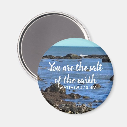 Foto van Atlantic Ocean Bible Verse-aanmoediging Magneet (Voorkant / Achterkant)