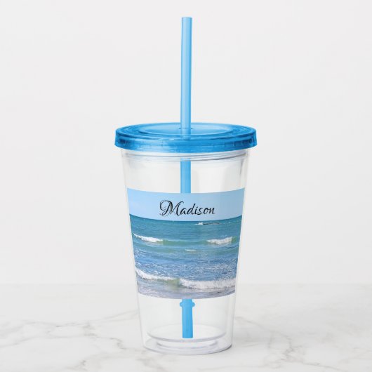 Foto van Atlantic Ocean Custom Name Acryl Drinkbeker (Voorkant)