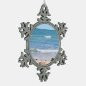 Foto van Atlantic Ocean Holiday Tin Sneeuwvlok Ornament (Links)