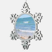 Foto van Atlantic Ocean Holiday Tin Sneeuwvlok Ornament (Rechts)