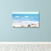 Foto van Atlantic Ocean Shore Canvas Afdruk (Insitu (Houten vloer))