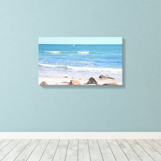 Foto van Atlantic Ocean Shore Canvas Afdruk (Insitu (Houten vloer))