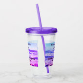 Foto van Atlantic Ocean Waves 40th Birthday Paars Acryl Drinkbeker (Links)